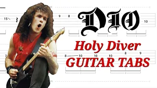 Dio - Holy Diver | Rhythm & Solo GUITAR TABS | Cover | Tutorial | Lesson