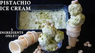 PISTACHIO ICE CREAM - 3 INGREDIENTS ! NO MACHINE - NO FOOD COLOURING