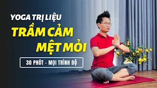 Yoga trị liệu Trầm cảm, Mệt mỏi, Mất năng lượng (30 phút, Mọi trình độ) | Kim Ba Yoga