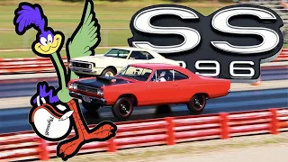 1969 Plymouth Road Runner vs 1968 Chevrolet Camaro SS396 PURE STOCK DRAG RACE - no commentary
