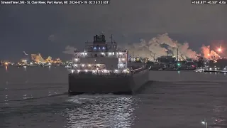 James R Barker coming through Port Huron on her way to Toledo for winter layup 2024.