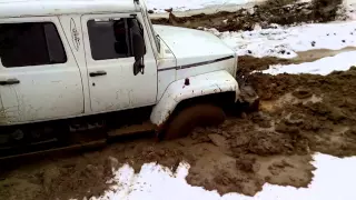 Russian off-road vehicle GAZ-33081 mudding