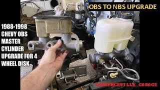 1988-1998 Chevy OBS Truck Master Cylinder Upgrade to NBS Style for 4 Wheel Disk Brake Conversion