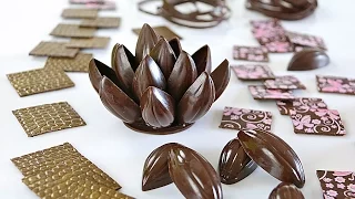 Decoraciones con chocolate negro atemperado