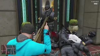 GTA 5 - Michael's Family VS Five Star COP BATTLE IN MICHAEL'S MANSION! Amanda, Tracey and Jimmy