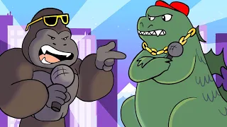 Godzilla vs. King Kong Rap Battle! (Cartoon Animation)