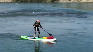 1/3 Simplest, quickest and failsafe way to get back up on SUP or paddle-board, river demonstration