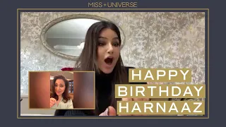 Harnaaz Sandhu REACTS to Birthday Surprise | Miss Universe