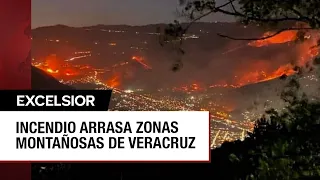 Terrible incendio forestal en zona montañosa de Veracruz