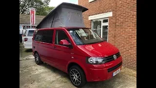 Red Volkswagen Transporter T28 Startline, Poptop Camper Van, SWB, 4 Berth