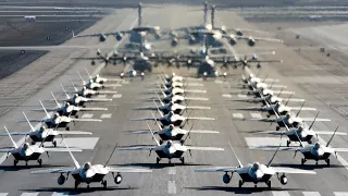 US Air Force. F-22 Raptor fighters in Alaska. Demonstration of superiority over Russia.