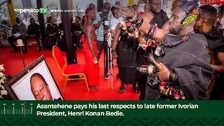 Asantehene pays his last respects to late former Ivorian President, Henri Konan Bedie.
