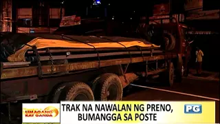 16-wheeler, bumangga sa poste