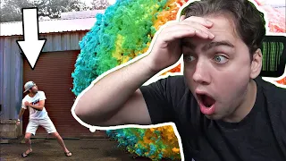 Mizkif Reacts to Mark Rober's "World's Largest Devil's Toothpaste Explosion"