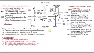 Describe Battery Ignition (or Coil Ignition) System - M2.47 - Thermal Engineering in Tamil