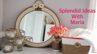 Create amazing home decor using jute twine and rope. DIY  mirror, DIY candle holders & rope basket