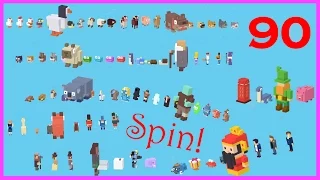 ☆ Crossy Road ☆ All 90 Characters in 90 Seconds! Spinning just for fun ;-)  Full Showcase on iOS