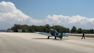 Greek Spitfire take off, Araxos air base Greece, tiger meet 2022