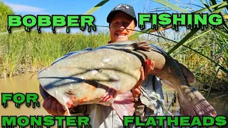 River Fishing With Bobbers For Flathead Catfish In The Daytime