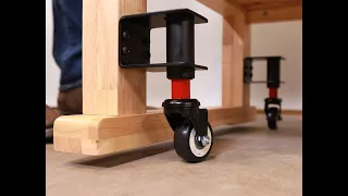 Patented Retractable Workbench Caster, Automatic, Hidden and Retractable All In One.