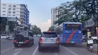 CAMBODIA Phnom Penh City Evening Driving Tour Street View