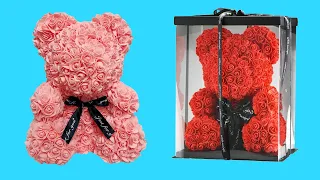 Best Valentine Gift Rose Flower Teddy Bear Box