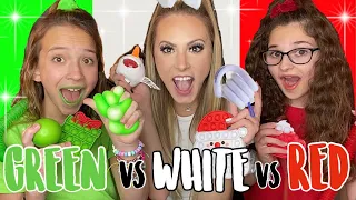 RED ❤️ VS WHITE 🤍 VS GREEN 💚FIDGET SHOPPING CHALLENGE!