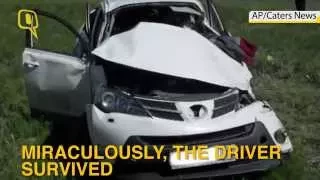 A Car Rolls 10 Times After Crashing And the 58 year Old Driver Survives