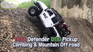 Traxxas TRX4 Defender D110 Pickup Truck Climbing test & Mountain Off road Trail 4X4 Rc car