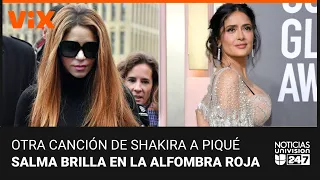 Shakira canta y menciona el apellido de Piqué; y Salma Hayek llama la atención en los Globos de Oro