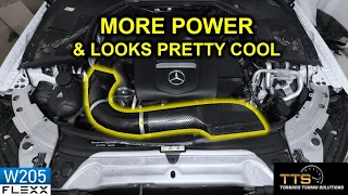 ALUMINUM air tube installed on a Mercedes C300 (W205) 2015+