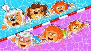 Liam Family USA | Pink vs Blue Challenge in a Swim Race | Family Kids Cartoons