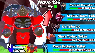 😱*126 WAVE*👀 I FINALLY GOT UPGRADED TITAN DRILL MAN!🤑😨🎁- Toilet Tower Defense | Roblox