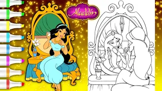 Disney Princess Jasmine Coloring Video #19 | Coloring Disney princess Jasmine