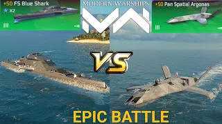 Modern Warships FS Blue Shark Vs Pan Spatial Argonas. 1vs1 Fight