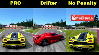 Real Racing 3 • Pro vs Drifter vs No Penalty at Time Trial