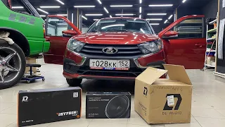 Сверх громкий автозвук по штатным местам💪 Аудиосистема за 45450 рублей в Лада Гранта / Lada Granta