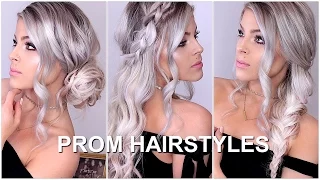 PROM Hairstyles! 3 EASY hairstyles! | Valerie Pac