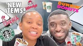 TRYING NEW CHRISTMAS ITEMS FROM FAST FOOD RESTAURANTS! | VLOGMAS DAY 2