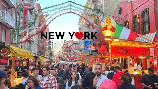 [4K]🇺🇸NYC walk: 2022 Feast of San Gennaro in Little Italy, New York City / Sep. 2022 (Opening Day)