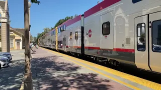 New Caltrain Towed Through Menlo Park Station - Omriqui’s Transit Footage