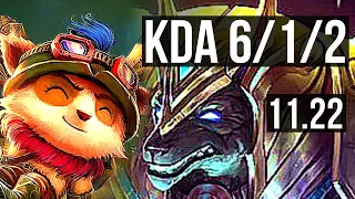 TEEMO vs NASUS (TOP) | 1.4M mastery, 6/1/2 | NA Diamond | 11.22