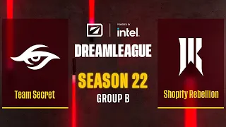 Dota2 - Team Secret vs Shopify Rebellion - Game 1 - DreamLeague Season 22 - Group B