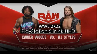 WWE 2K22 - Xavier Woods vs AJ Styles - PS5Share 4K UHD