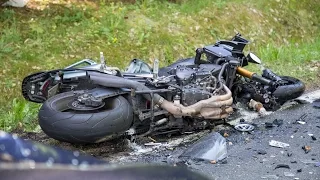 Biker bei Aufprall auf Pkw lebensbedrohlich verletzt - Schleuisngen 15.05.15