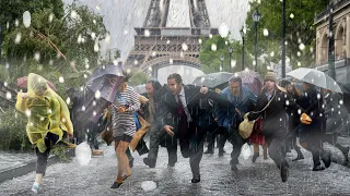 France Attacked By Storm, Giant Hail Of 8 Inches Destroying Houses And Cars - Hail Storm Paris