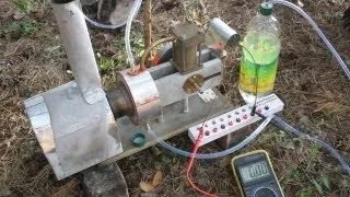 ДВИГАТЕЛЬ СТИРЛИНГА УДС-1 С ГЕНЕРАТОРОМ НА ДРОВАХ HOMEMADE HOT AIR STIRLING ENGINE GENERATOR