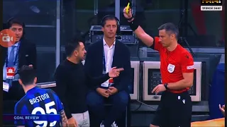 xavi Hernandez get yellow card||Inter Milan vs Barcelona