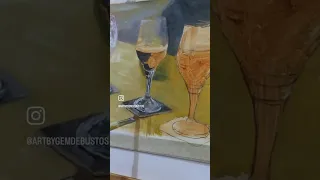 Craft Beer in Wine Glass - Original Oil Painting