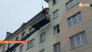 Рабочий едва не погиб во время чистки кровли от снега крыши дома на проспекте Ленина, 86